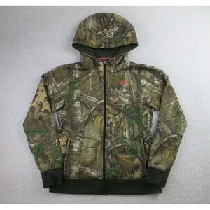 Under‎ Armour Hoodie Womens L Brown Camo Jacket Realtree Hunting Forest Outdoor